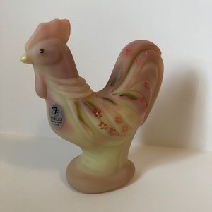 Burmese Fenton Glass Rooster Chicken